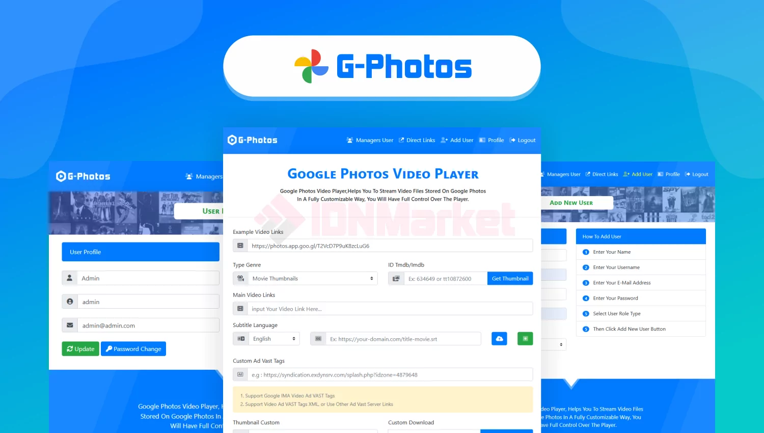 Google Photos - Simple Video Player & Direct URL Shortener & Multi Quality