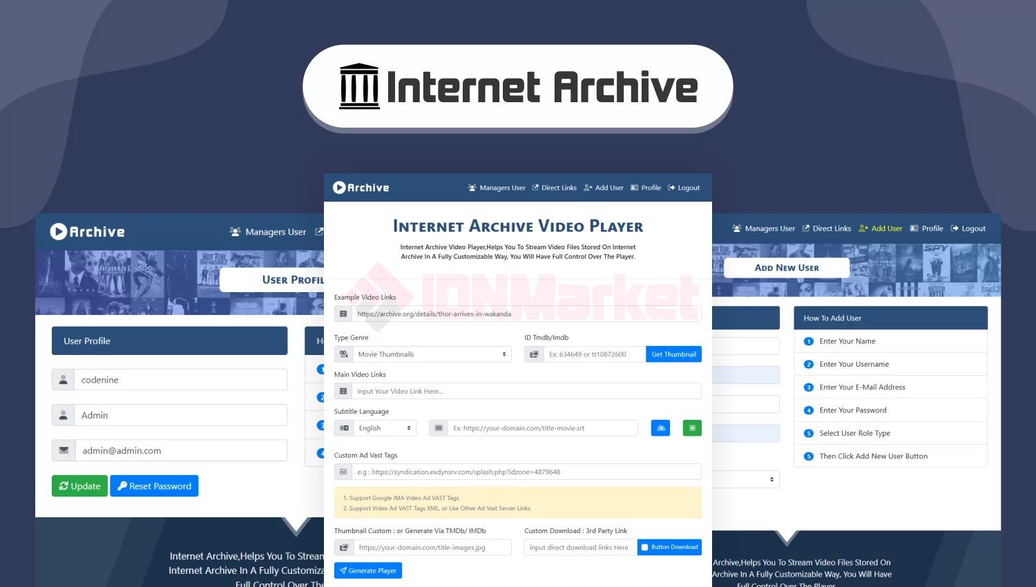 Internet Archive - Simple Video Player & Direct URL Shortener & Multi Quality